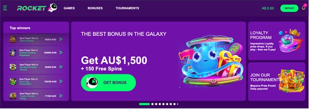 Rocket Casino Main Page