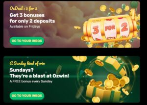 ozwin casino bonuses