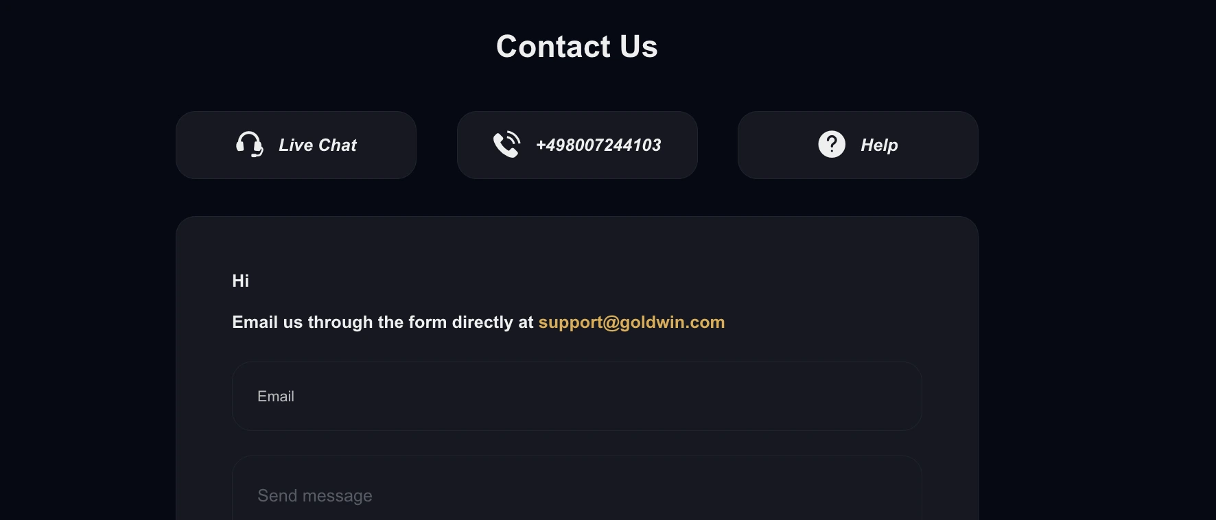 goldwin support