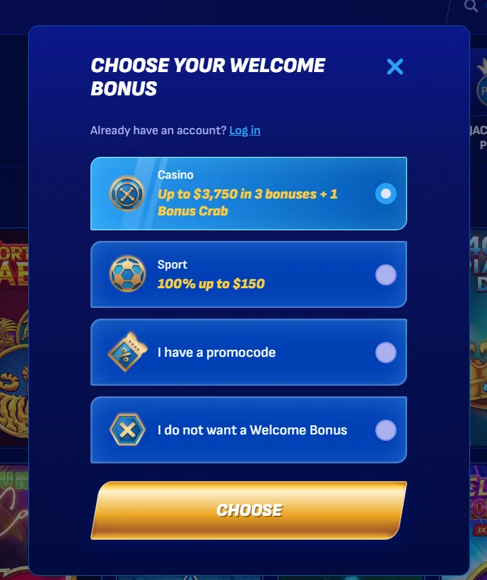 Wonaco Casino Registration
