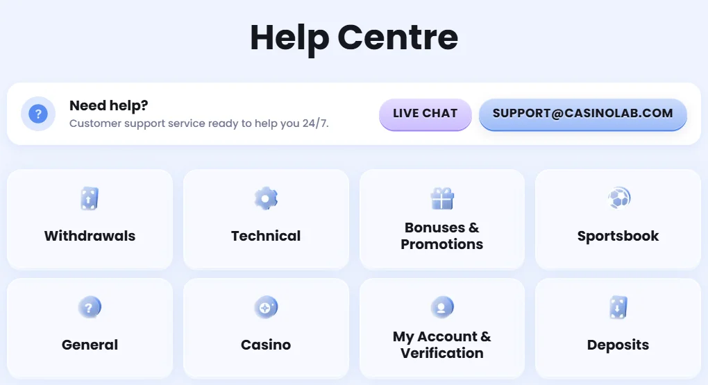 CasinoLab Client Support