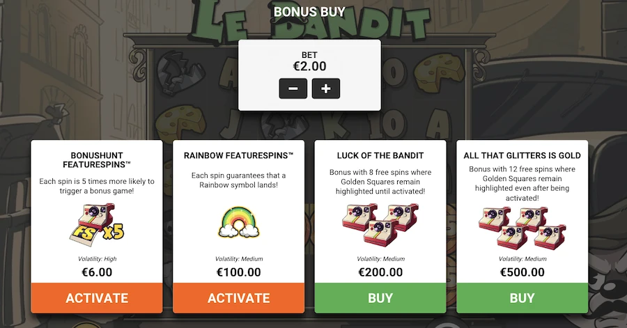 le bandit bonus buy